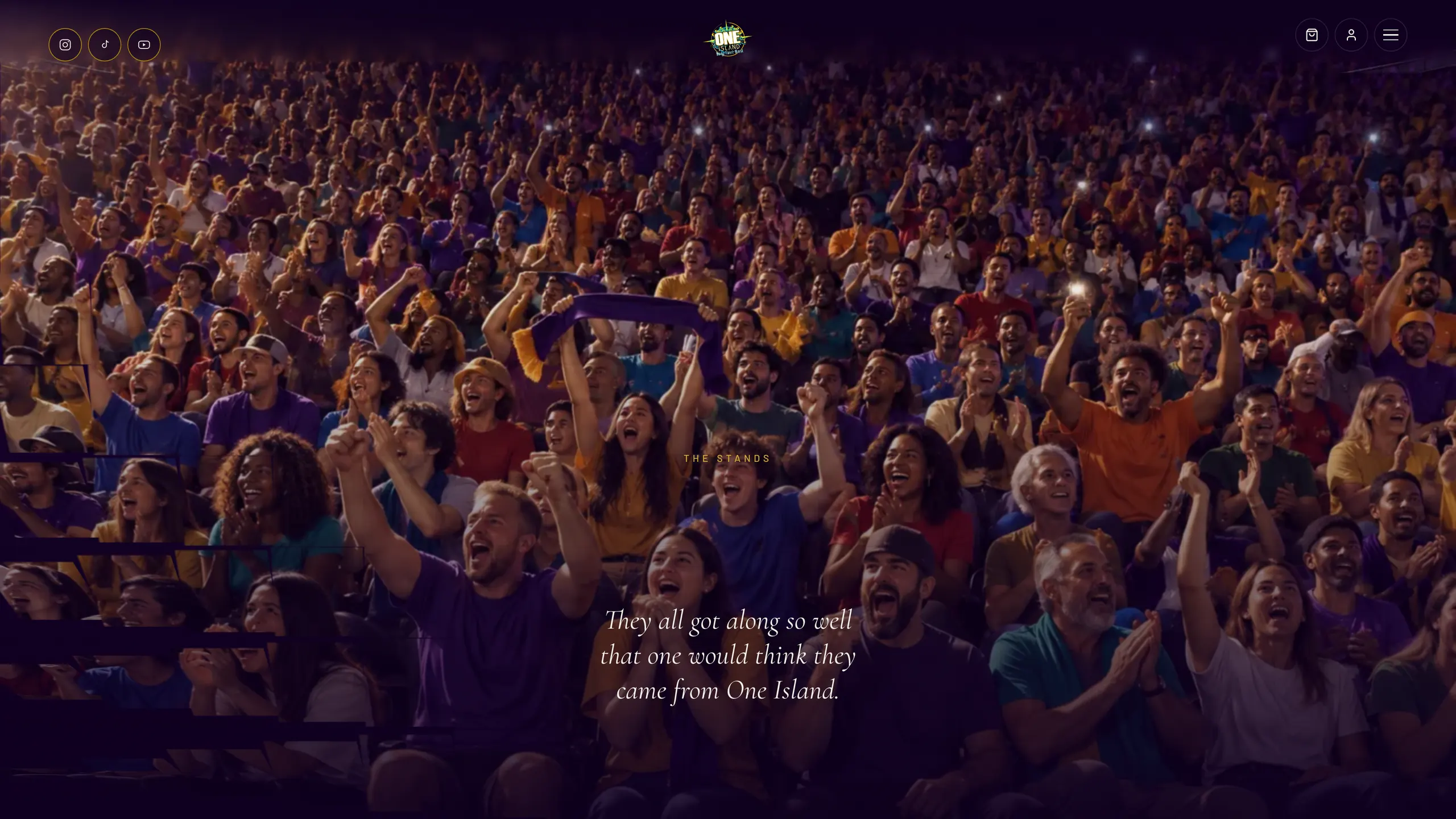 The Fanatics storefront — a full stadium in purple and gold