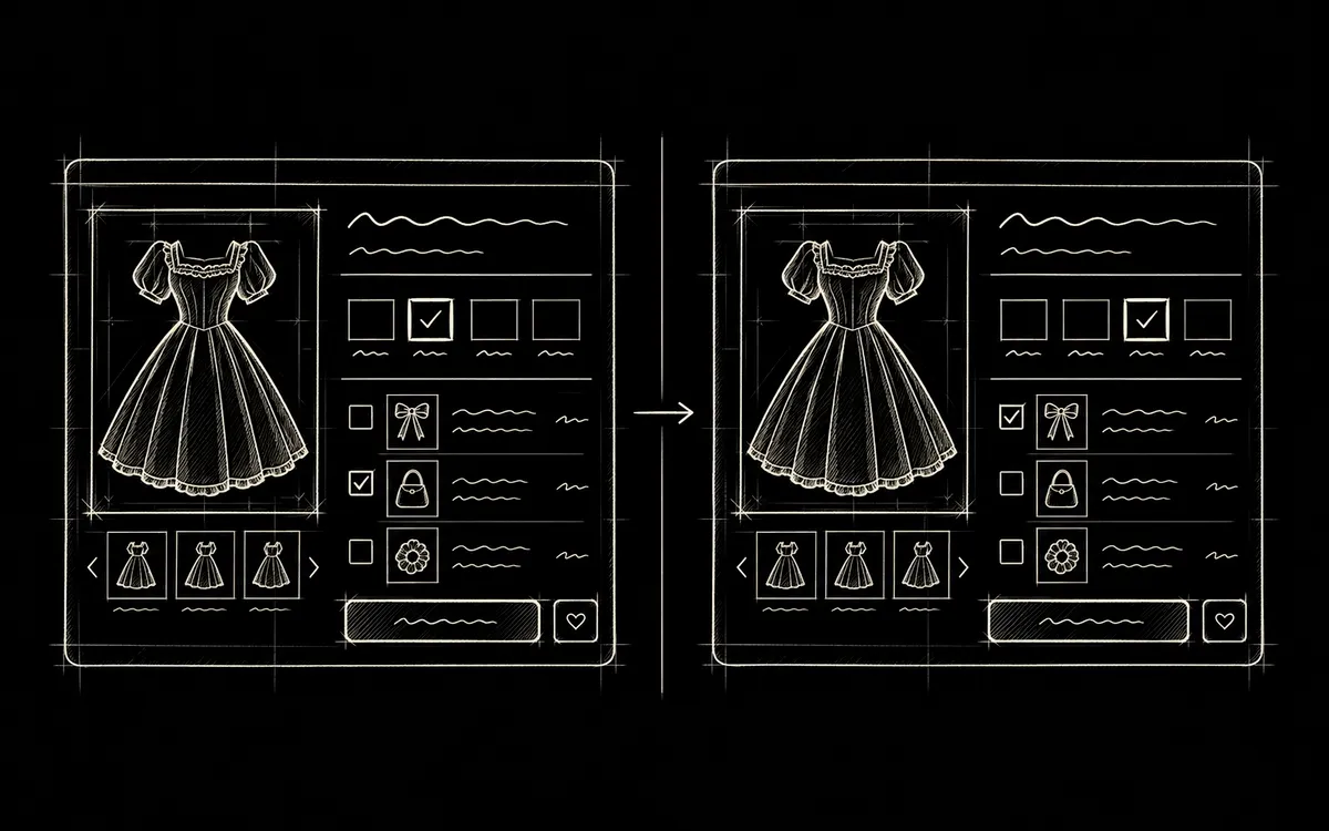 A pencil storyboard sketch of change requests